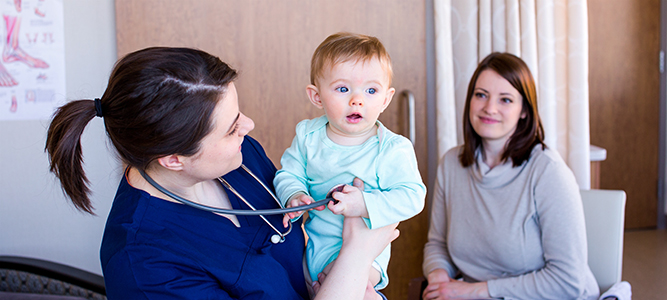 Nurse with baby